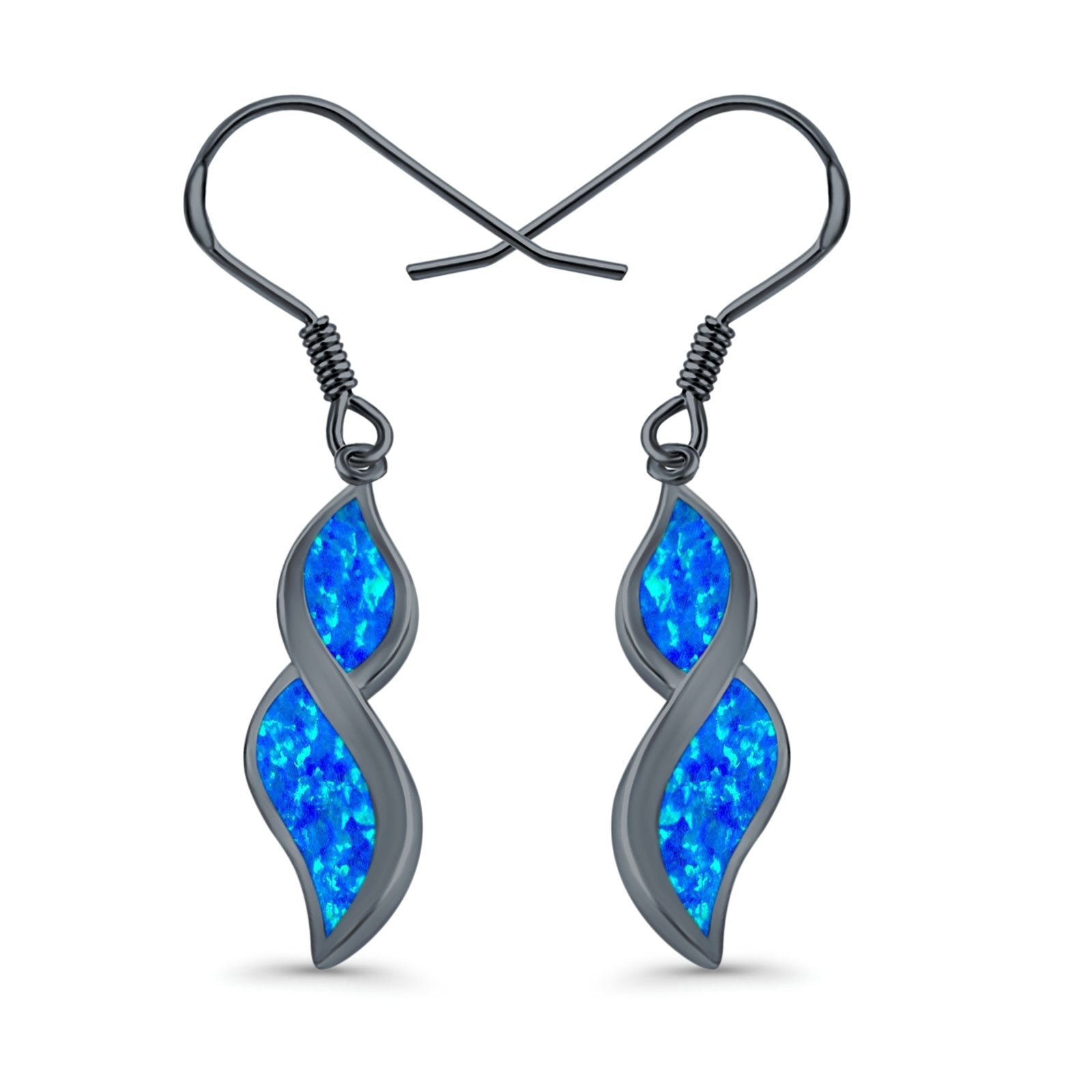 Marquise Drop Dangle Earrings Created Opal 925 Sterling Silver(30mm)