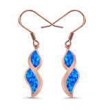 Marquise Drop Dangle Earrings Created Opal 925 Sterling Silver(30mm)
