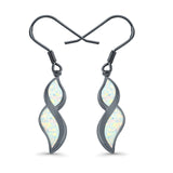 Marquise Drop Dangle Earrings Created Opal 925 Sterling Silver(30mm)