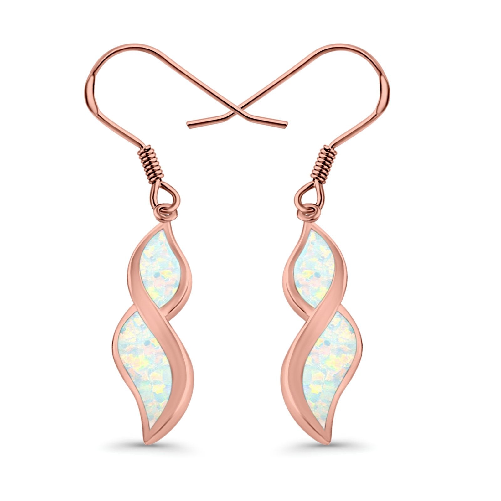 Marquise Drop Dangle Earrings Created Opal 925 Sterling Silver(30mm)