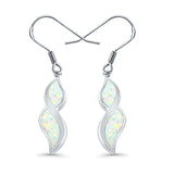 Marquise Drop Dangle Earrings Created Opal 925 Sterling Silver(30mm)