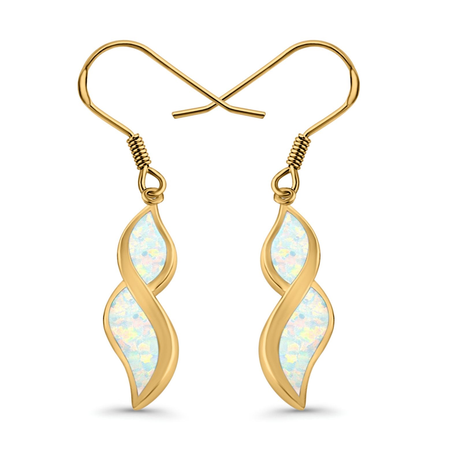 Marquise Drop Dangle Earrings Created Opal 925 Sterling Silver(30mm)