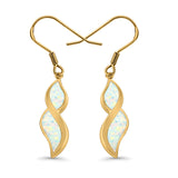Marquise Drop Dangle Earrings Created Opal 925 Sterling Silver(30mm)