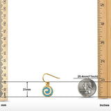 Drop Dangle Swirl Spiral Earrings Created Opal 925 Sterling Silver (21mm)