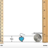 Heart Drop Dangle Earrings Created Opal 925 Sterling Silver (19mm)