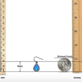 Drop Dangle Halo Pear Earrings Created Opal 925 Sterling Silver(19mm)
