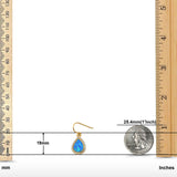 Drop Dangle Halo Pear Earrings Created Opal 925 Sterling Silver(19mm)