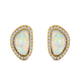 Halo Stud Earrings Created Opal 925 Sterlig Silver(12mm)