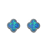 Flower Stud Earrings Lab Created Opal 925 Sterling Silver