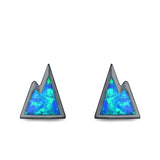 Mountain Stud Earrings Lab Created Opal 925 Sterling Silver