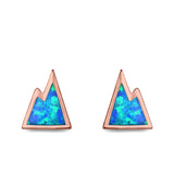 Mountain Stud Earrings Lab Created Opal 925 Sterling Silver