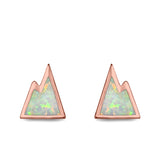 Mountain Stud Earrings Lab Created Opal 925 Sterling Silver