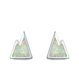 Mountain Stud Earrings Lab Created Opal 925 Sterling Silver