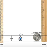 Drop Dangle Earrings Round Lab Created Opal 925 Sterling Silver (18mm)