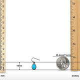 Oval Drop Dangle Earrings Lab Created Opal 925 Sterling Silver (15mm)
