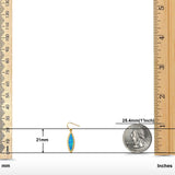 Drop Dangle Earrings Lab Created Opal 925 Sterling Silver (21mm)