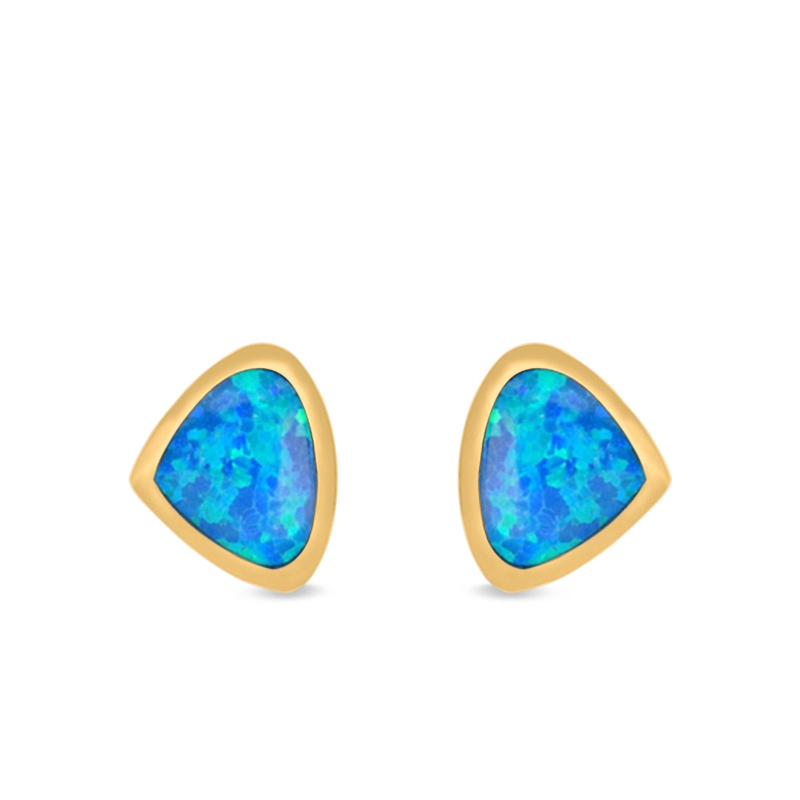 Pear Stud Earrings Lab Created Opal 925 Sterling Silver (7mm)