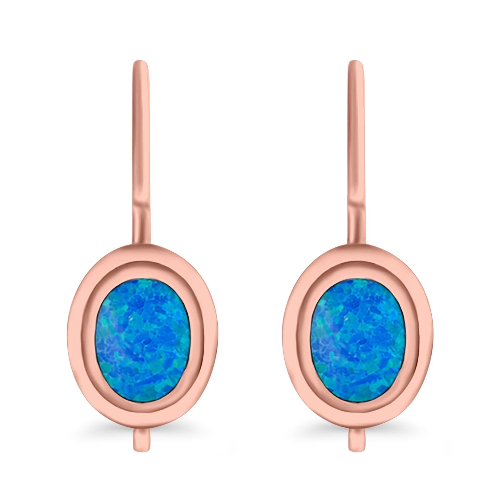 Dangling Leverback Earrings Created Opal 925 Sterling Silver (11mm)