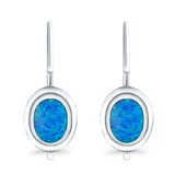 Dangling Leverback Earrings Created Opal 925 Sterling Silver (11mm)