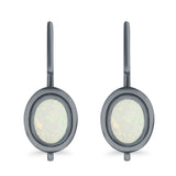 Dangling Leverback Earrings Created Opal 925 Sterling Silver (11mm)