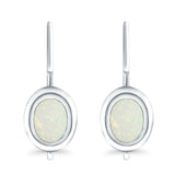 Dangling Leverback Earrings Created Opal 925 Sterling Silver (11mm)