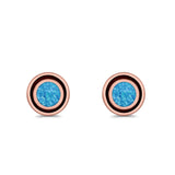 Stud Earrings Round Bali Lab Created Opal 925 Sterling Silver (5mm-10mm)