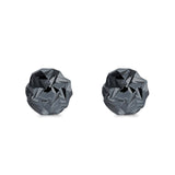 Half Ball Design Diamond Cut Stud Earrings 925 Sterling Silver (10mm)