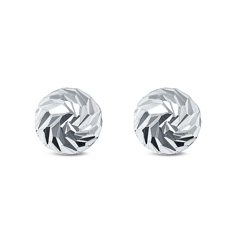 Stud Earrings Half Ball Hand Finish Design 925 Sterling Silver (8mm)