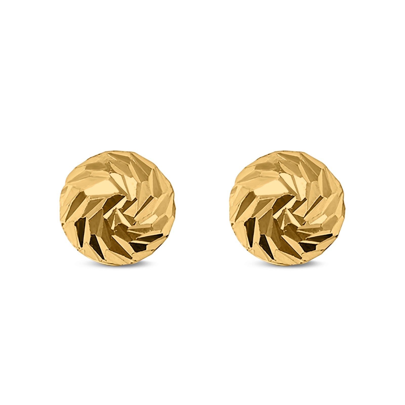 Stud Earrings Half Ball Hand Finish Design 925 Sterling Silver (8mm)