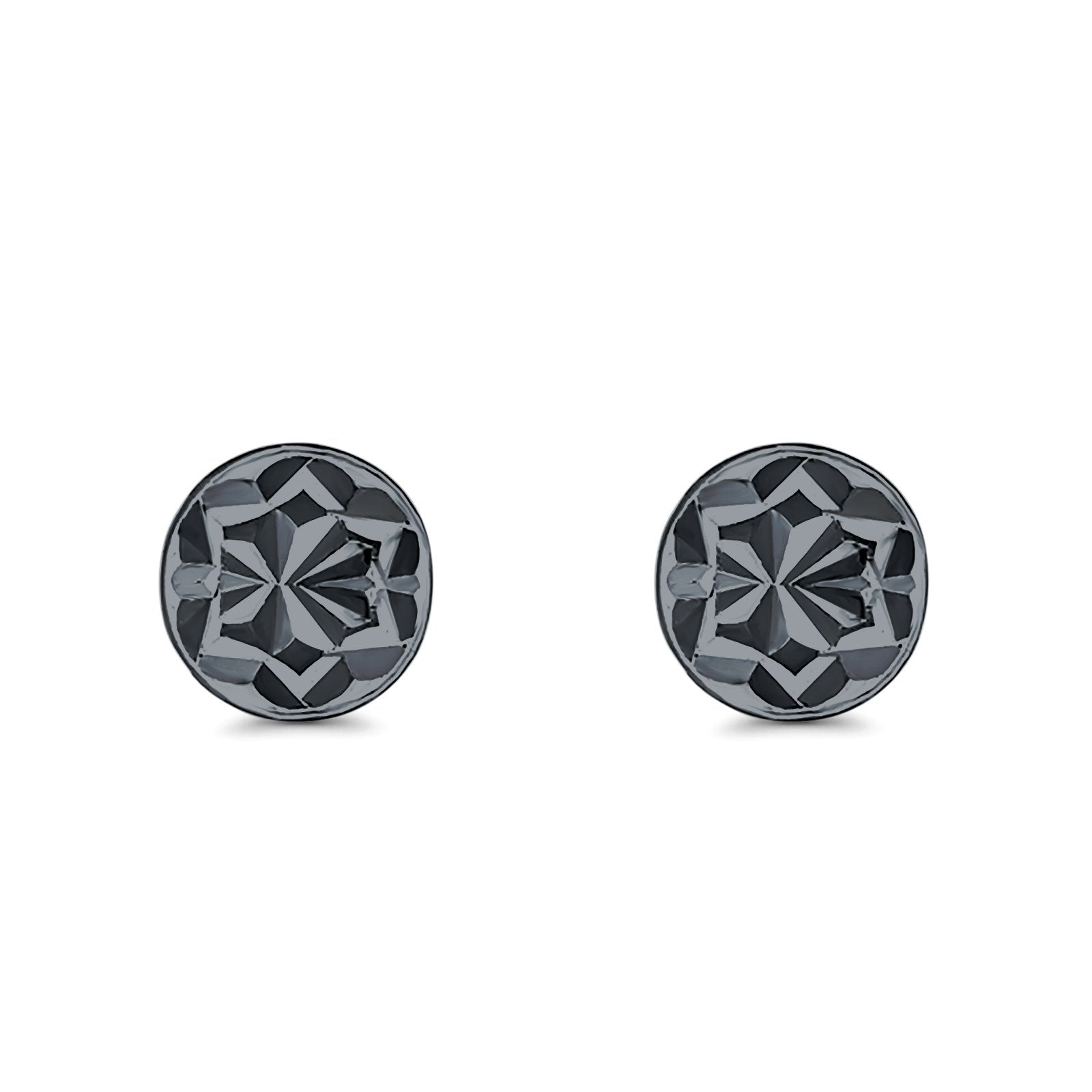 Half Ball Design Stud Earrings 925 Sterling Silver (7mm)