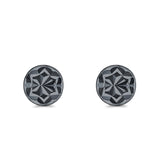 Half Ball Design Stud Earrings 925 Sterling Silver (7mm)