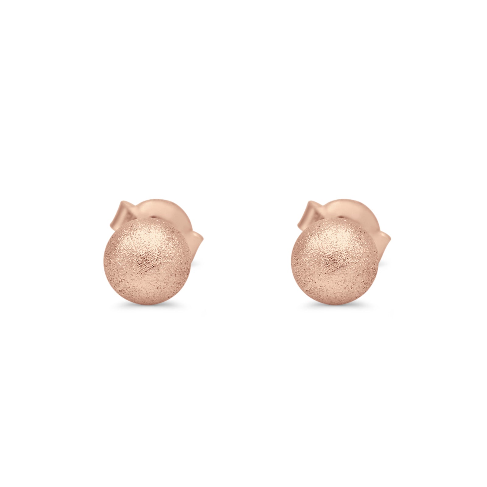 Brushed Screw Ball Round Stud Earrings 925 Sterling Silver (5mm-8mm)