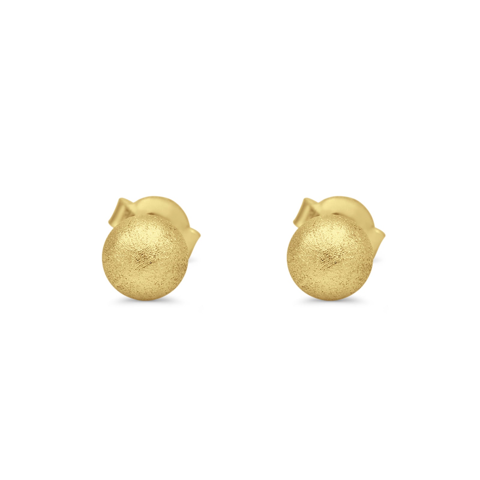 Brushed Screw Ball Round Stud Earrings 925 Sterling Silver (5mm-8mm)