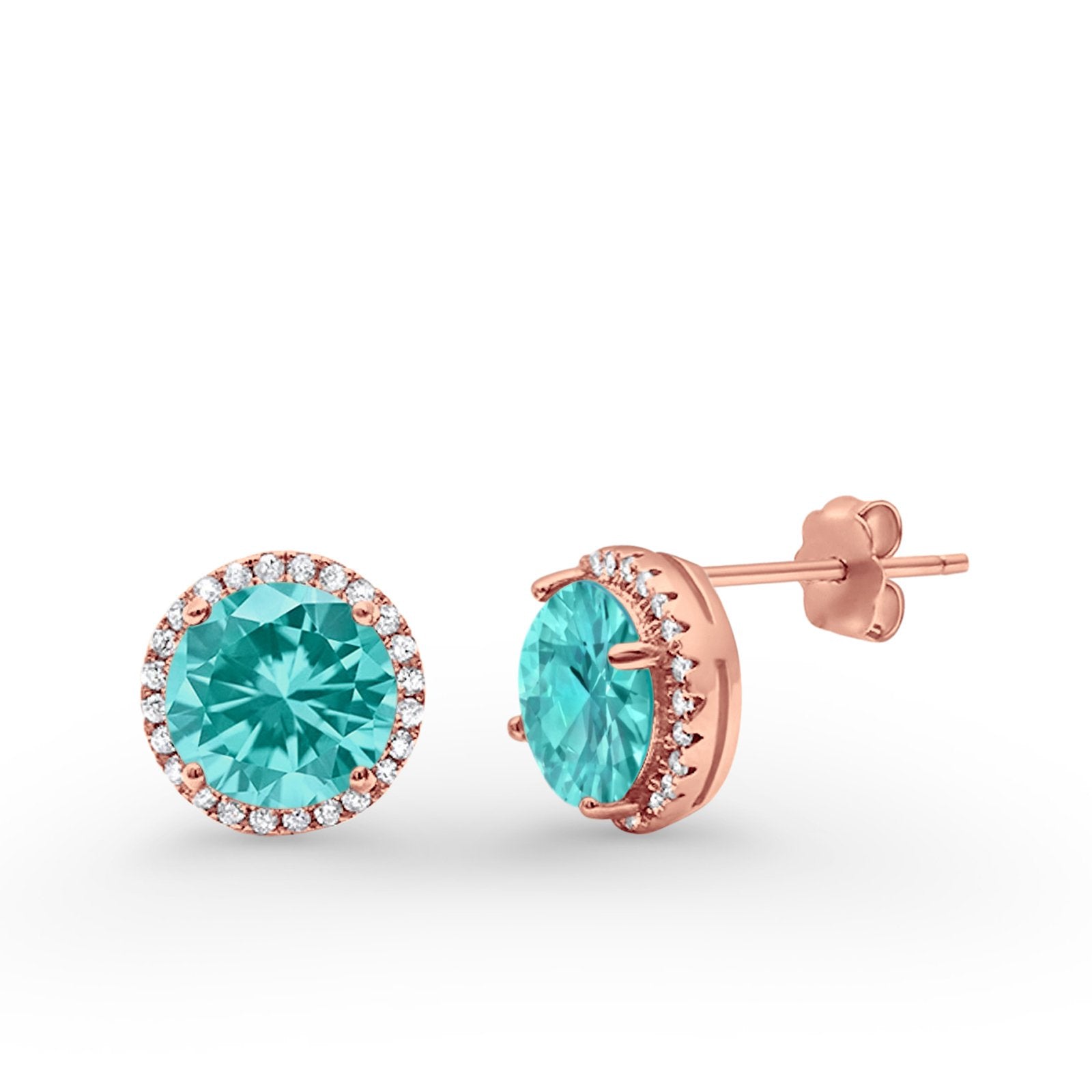 Stud Solitaire Wedding Earrings 925 Sterling Silver Simulated CZ Stud Earrings