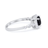 Halo Cushion Art Deco Wedding Engagement Ring Bridal Round Simulated Cubic Zirconia 925 Sterling Silver