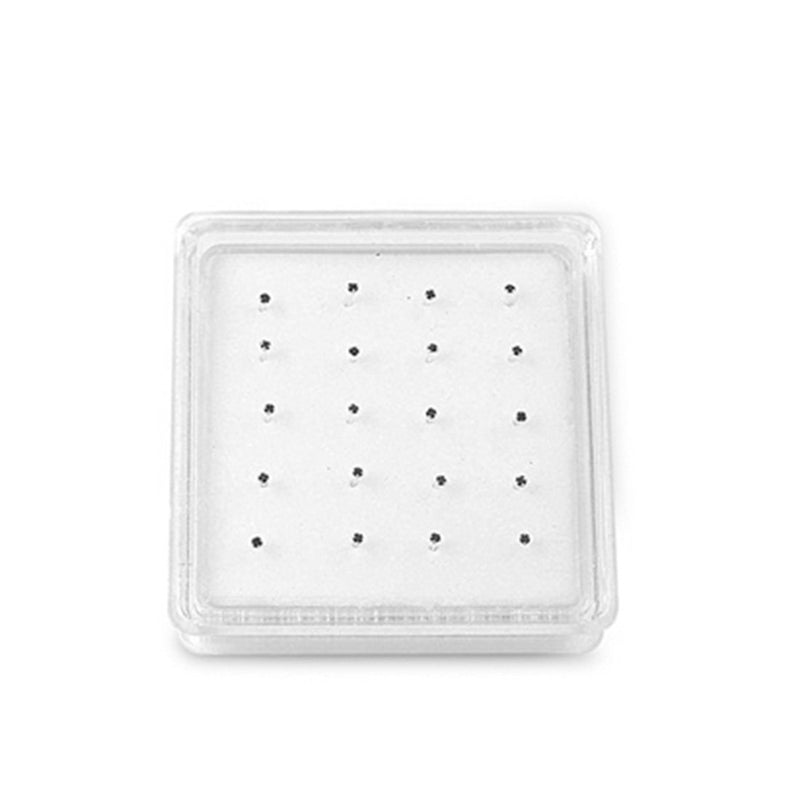 Simulated Black Cubic Zirconia Nose Stud 925 Sterling Silver-1.5mm(20 Nose Studs in a Box)