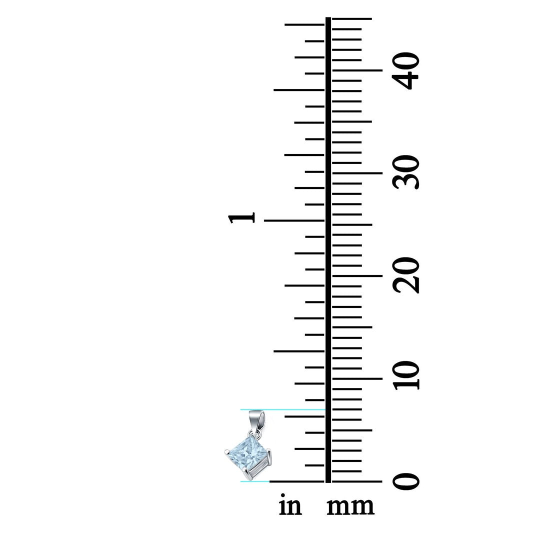 Solitaire Pendant for Necklace Simulated Cubic Zirconia 925 Sterling Silver