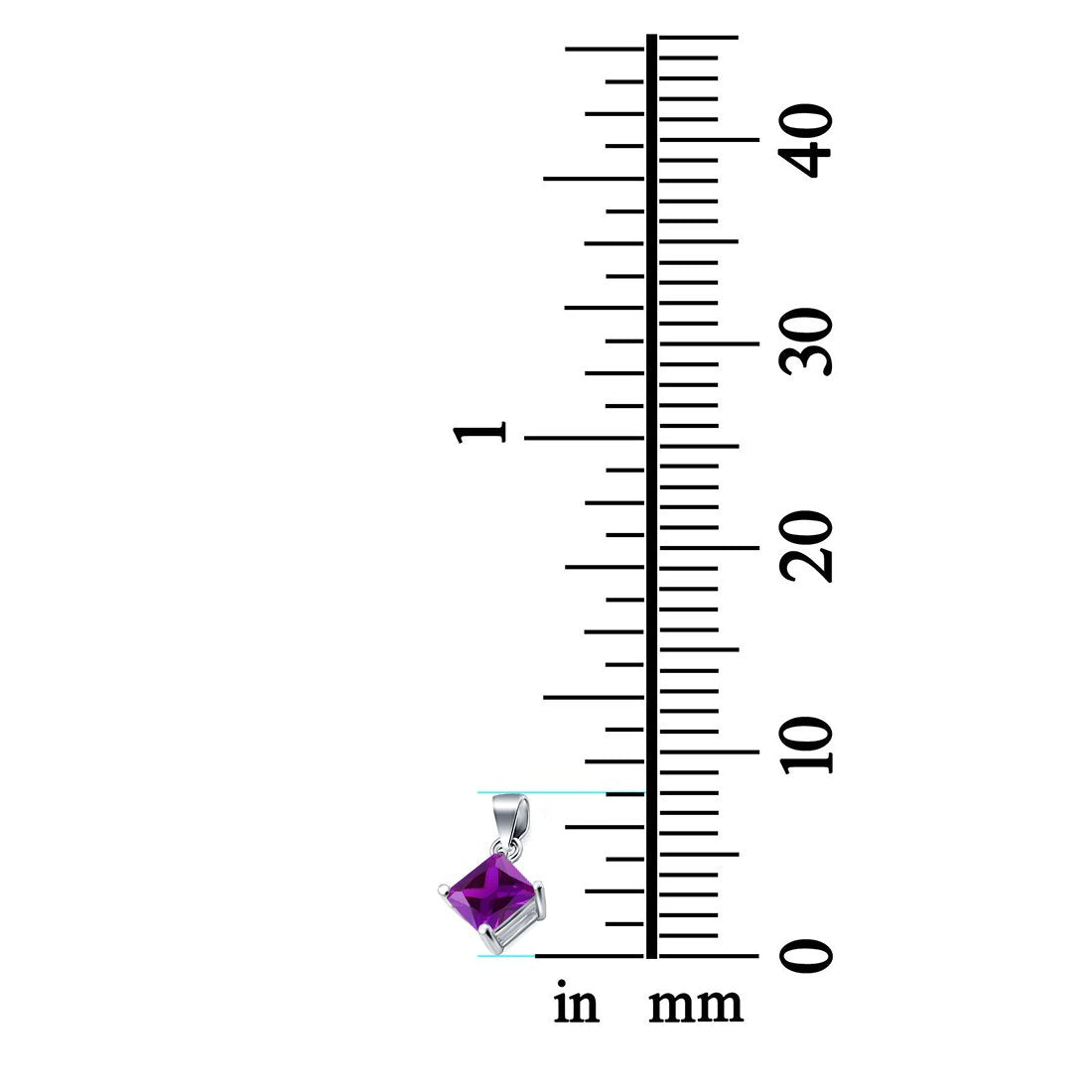 Solitaire Simulated Cubic Zirconia Pendant for Necklace 925 Sterling Silver