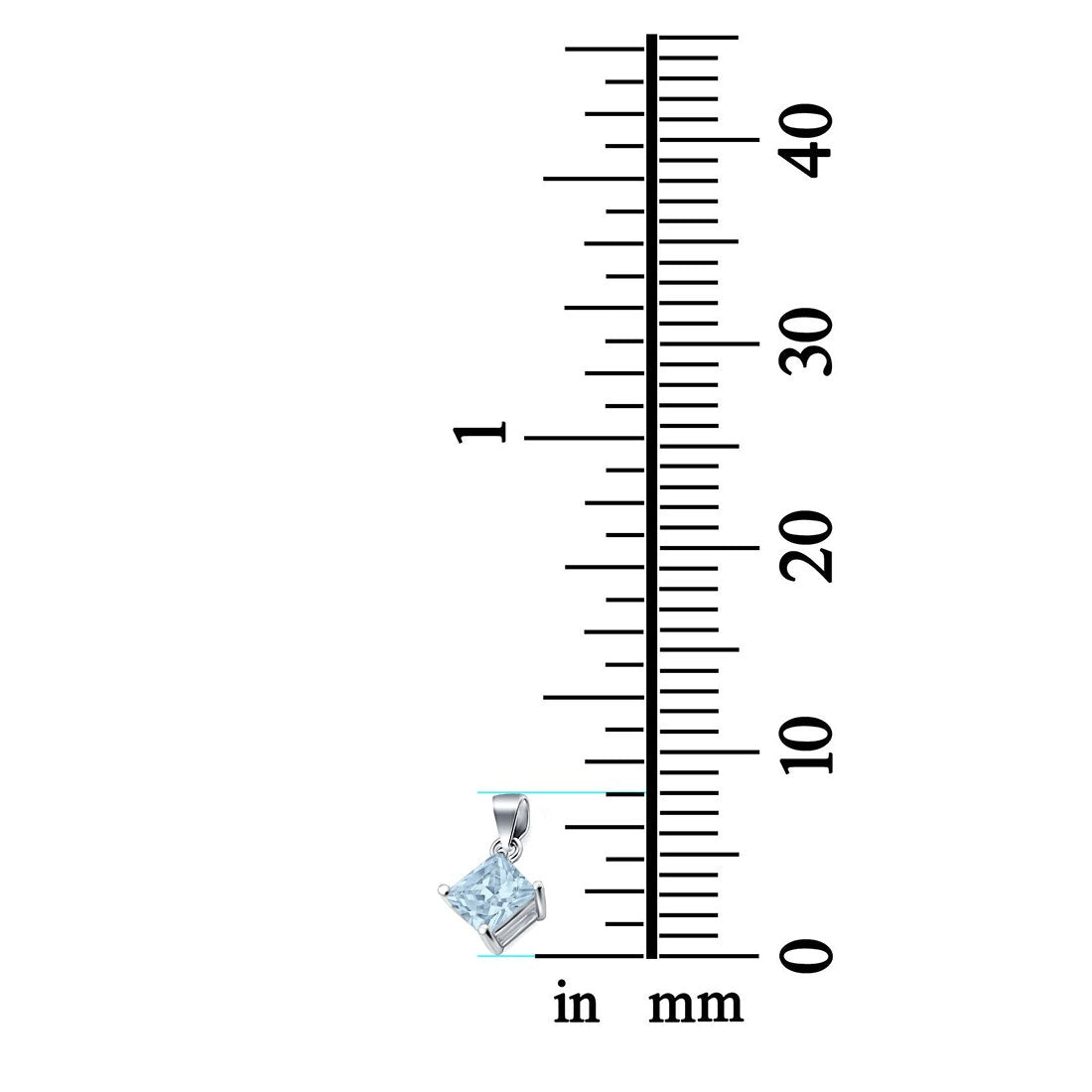 Solitaire Simulated Cubic Zirconia Pendant for Necklace 925 Sterling Silver