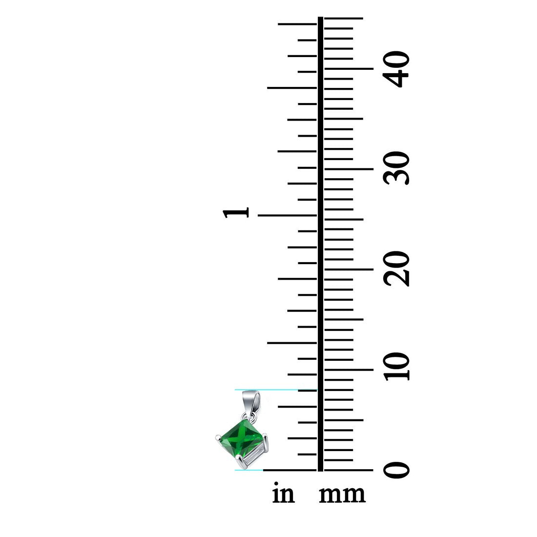 Solitaire Simulated Cubic Zirconia Pendant for Necklace 925 Sterling Silver