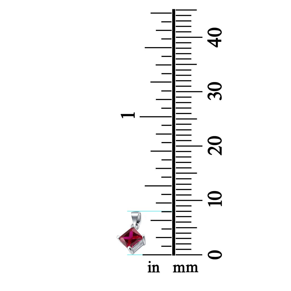 Solitaire Simulated Cubic Zirconia Pendant for Necklace 925 Sterling Silver