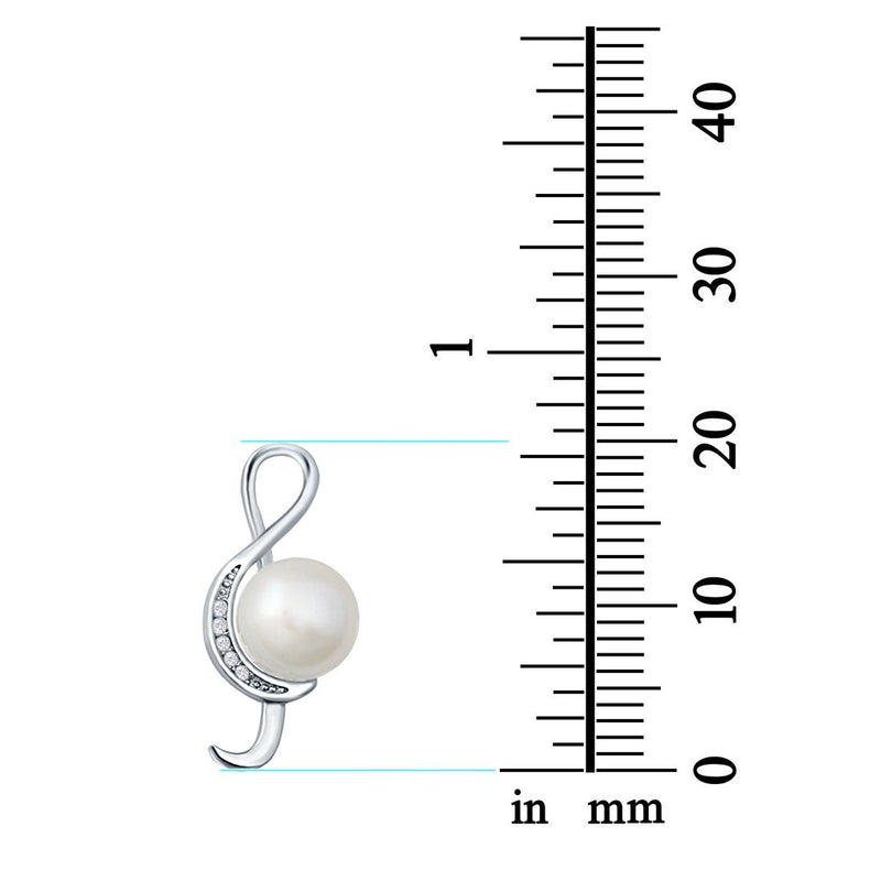 Silver Music Note Pendant Charm Simulated CZ 925 Sterling Silver Fashion Jewelry