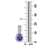 Fashion Jewelry Charm Pendant Pear Simulated Cubic Zirconia 925 Sterling Silver