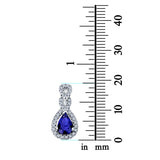 Fashion Jewelry Charm Pendant Pear Simulated Cubic Zirconia 925 Sterling Silver