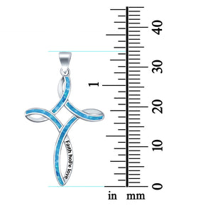 Cross Lab Created Opal 925 Sterling Silver Charm Pendant
