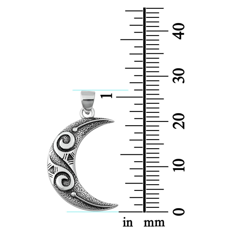 Crescent Moon Plain Pendants Charm 925 Sterling Silver