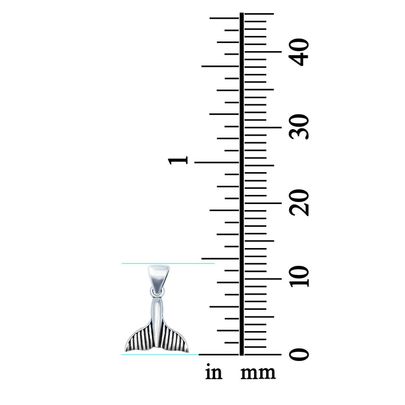 Whale Tail Charm Pendant Round 925 Sterling Silver Fashion Jewelry