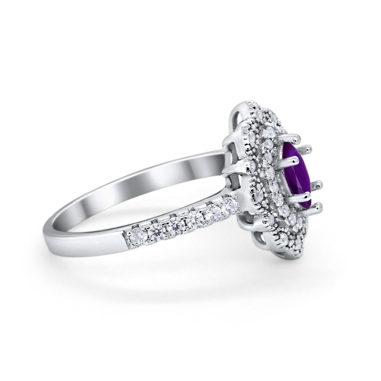 Art Deco Marquise Wedding Ring Simulated Cubic Zirconia 925 Sterling Silver