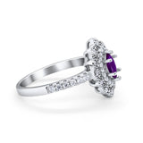 Art Deco Marquise Wedding Ring Simulated Cubic Zirconia 925 Sterling Silver