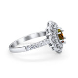 Art Deco Marquise Wedding Ring Simulated Cubic Zirconia 925 Sterling Silver